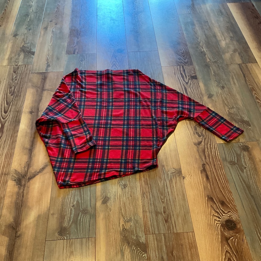Plaid Wide Neck Tunic